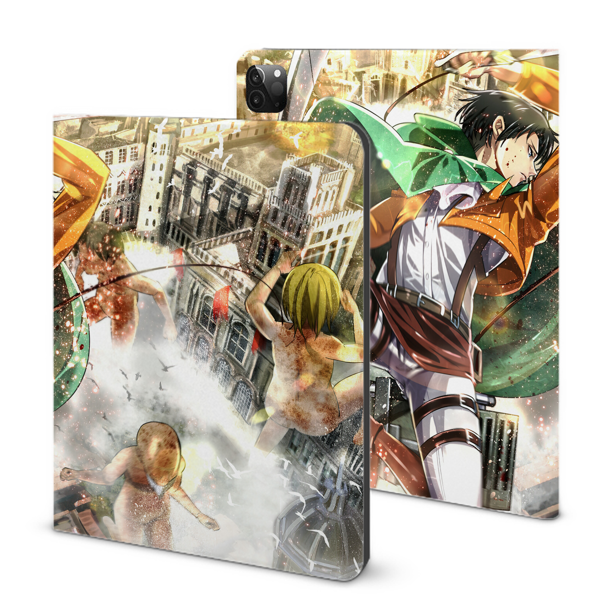 （画像用） 進撃の巨人 Attack on Titan IPadケース ペンホルダー付き ブックスタイルデザイン